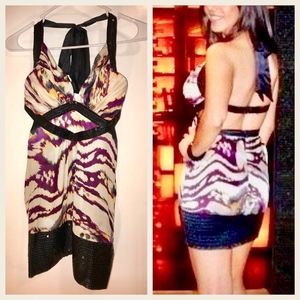 Bebe low cut cut out back mini dress